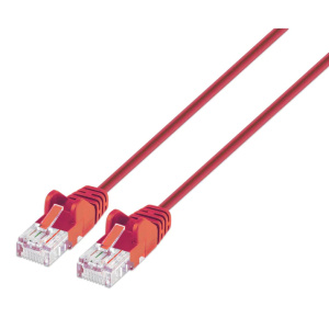 Intellinet 2' Cat6a Patch Cable Red with Clear Boots
