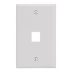 1 Port Single Gang Flush Faceplate | White