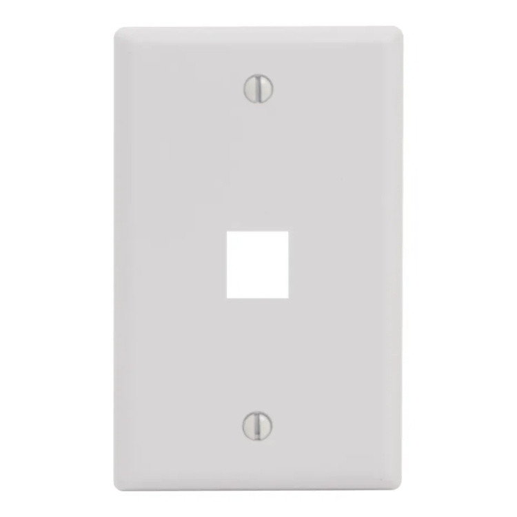 1 Port Single Gang Flush Faceplate | White