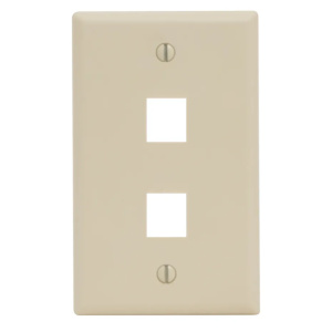 ICC 2 Port Flush Faceplate | Almond