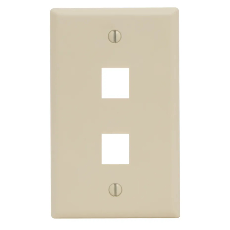 ICC 2 Port Flush Faceplate | Almond