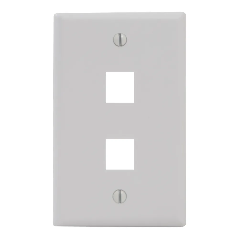 ICC 2 Port Single Gang Flush Faceplate | White