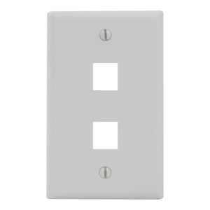ICC 2 Port Single Gang Flush Faceplate | White