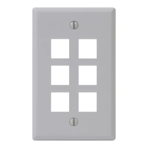 ICC 6 Port Flush Faceplate | White