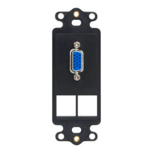 ICC Decora Insert with 1RGB/VGA & 2 Empty Keystone Black | Discontinued
