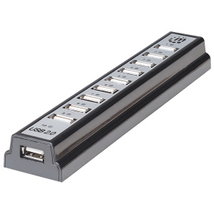 Manhattan 10 Port Hi-Speed USB 2.0 Desktop Hub, AC or Bus Power