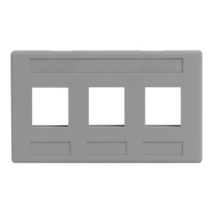 ICC 3 Port Modular Furniture Faceplate | Grey