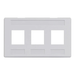 ICC 3 Port Modular Furniture Faceplate | White