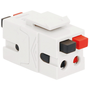 ICC Dual Speaker Push-Button Keystone Jack | White