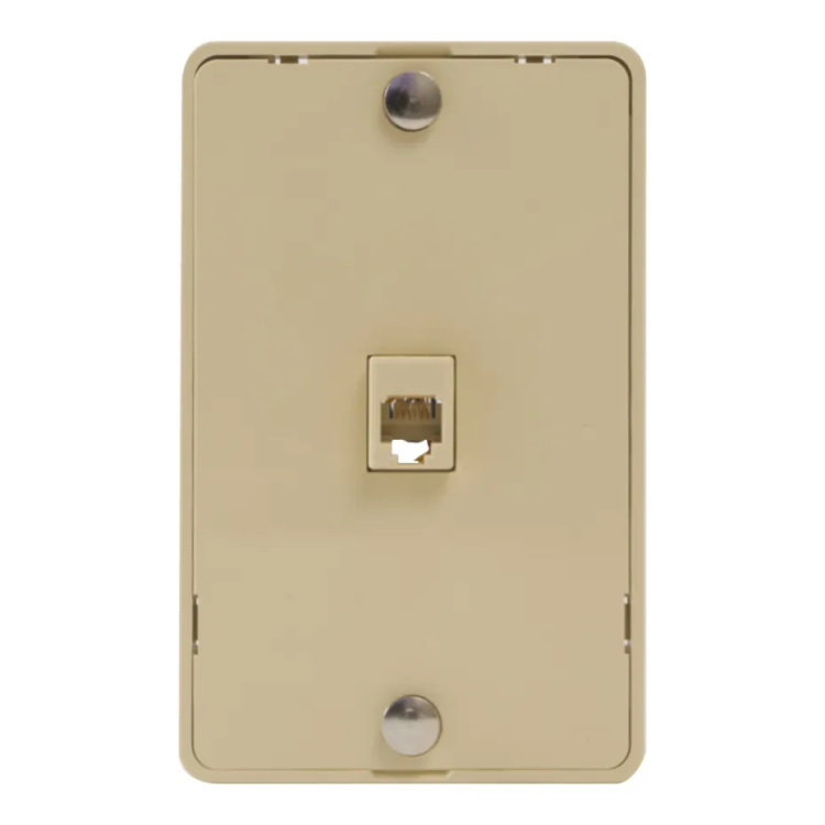 ICC Telephone Wall Mount Faceplate 6p6c Ivory