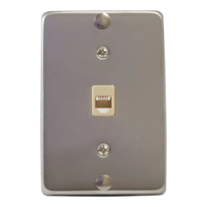 ICC Stainless Steel Telephone Wall Mount Faceplate | 6P6C