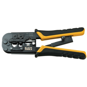 Klein Tools Ratcheting Data Cable Crimper/Stripper/Cutter