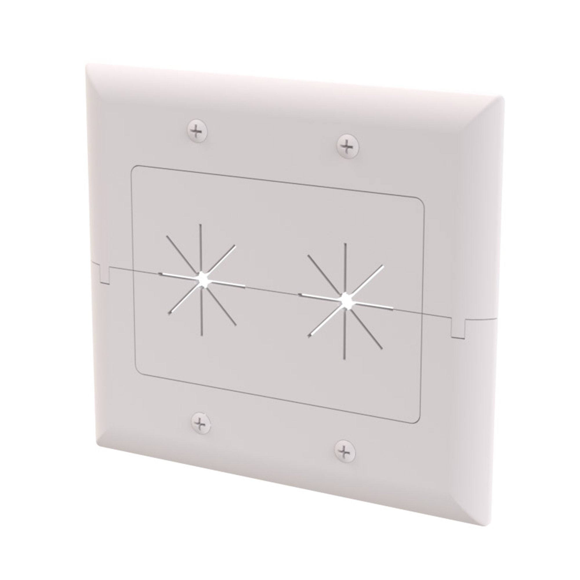 DataComm Electronics 2 Gang Split Port Grommet Plate