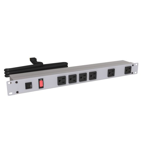 Hammond 1u Front-loaded 6 Outlet 5-15r/15a Pdu With 6ft Cord | Gray