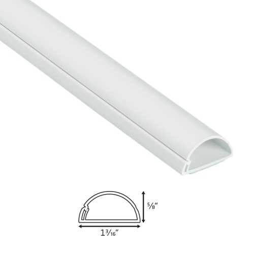 D-line 1" Mini Self-adhesive Pvc Raceway 6.5' | White