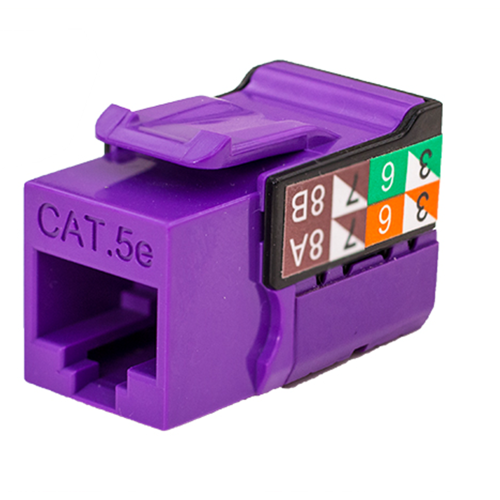 Vertical Cable Cat5e Keystone Jack | Purple