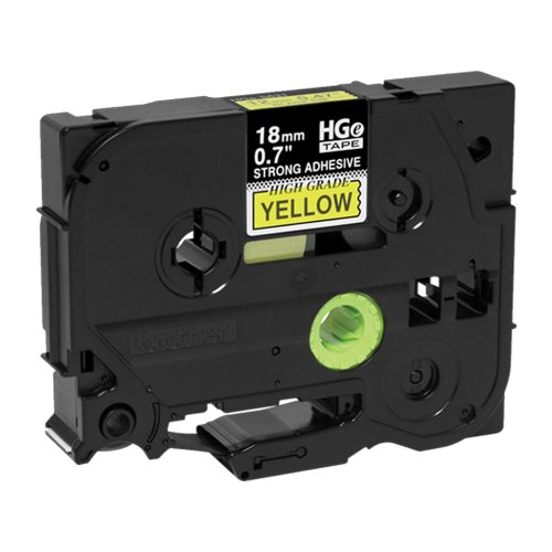 Brother Mobile 7/10" X 26.2ft ( 18mm X 8m ) Black Ink On Yellow Label | 5 Pack