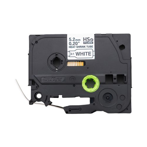 Brother Mobile 15/64" X 4.9ft (5.8mm X 1.5m) Black Ink On White Shrink Tube