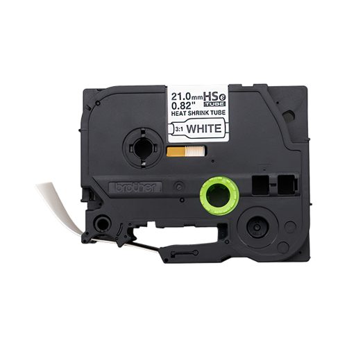 Brother Mobile 15/16" X 4.9ft (23.6mm X 1.5m) Black Ink On White Shrink Tube