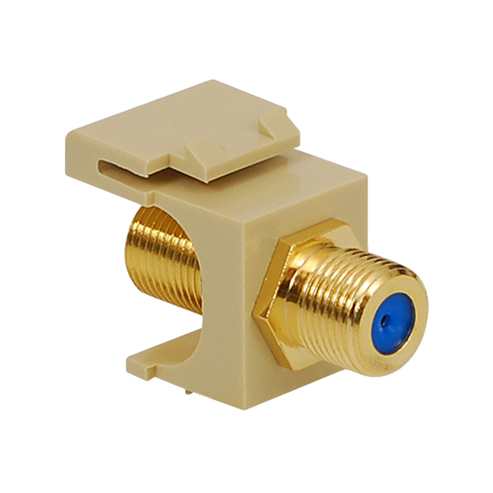 Icc F-type Gold 3ghz Keystone Connector | Ivory | Closeout