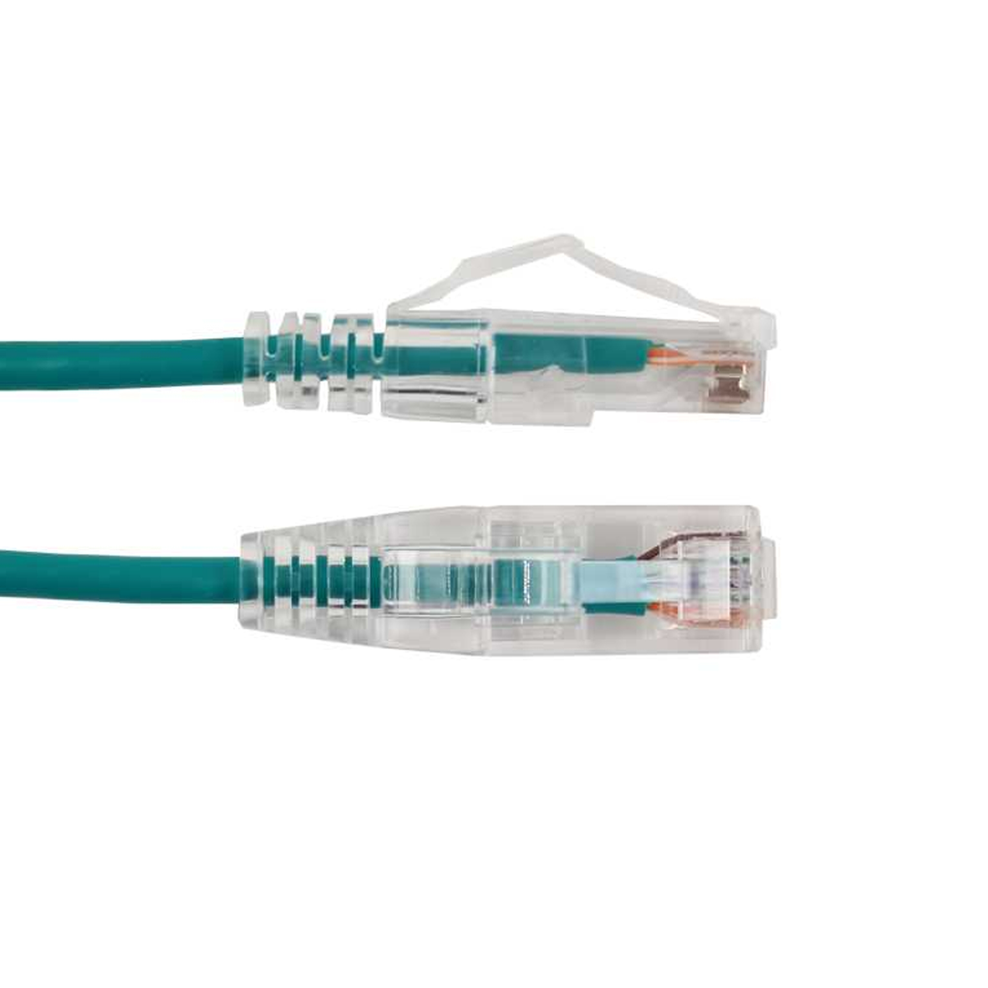 Vertical Cable 10' Cat6a Slimline Patch Cable Clear Boots | Green