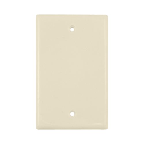 Vertical Cable Blank Single Gang Faceplate | Almond