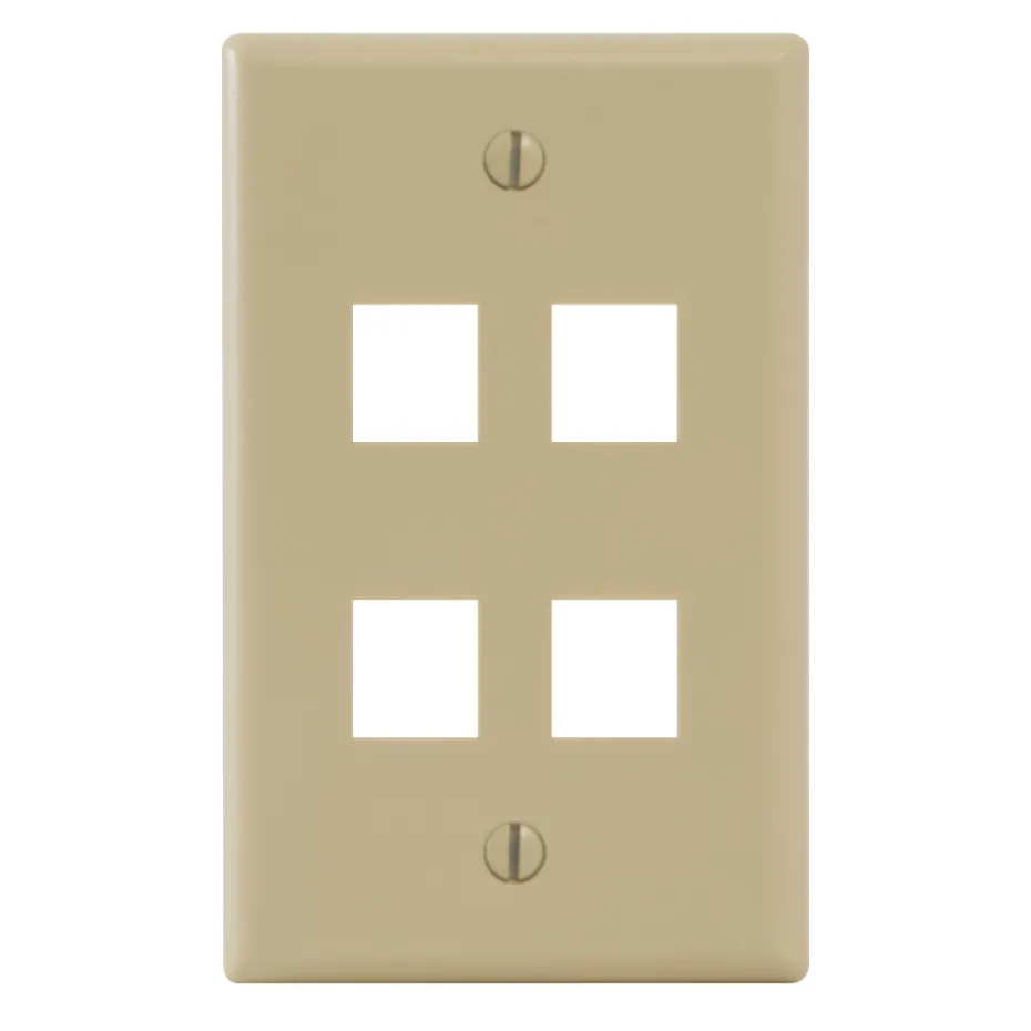 Icc 4 Port Flush Faceplate | Ivory